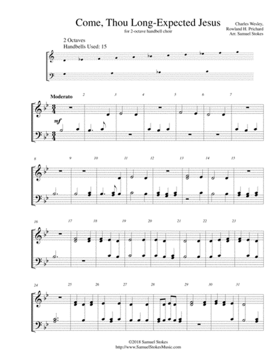 Come, Thou Long-Expected Jesus - for 2-octave handbell choir image number null