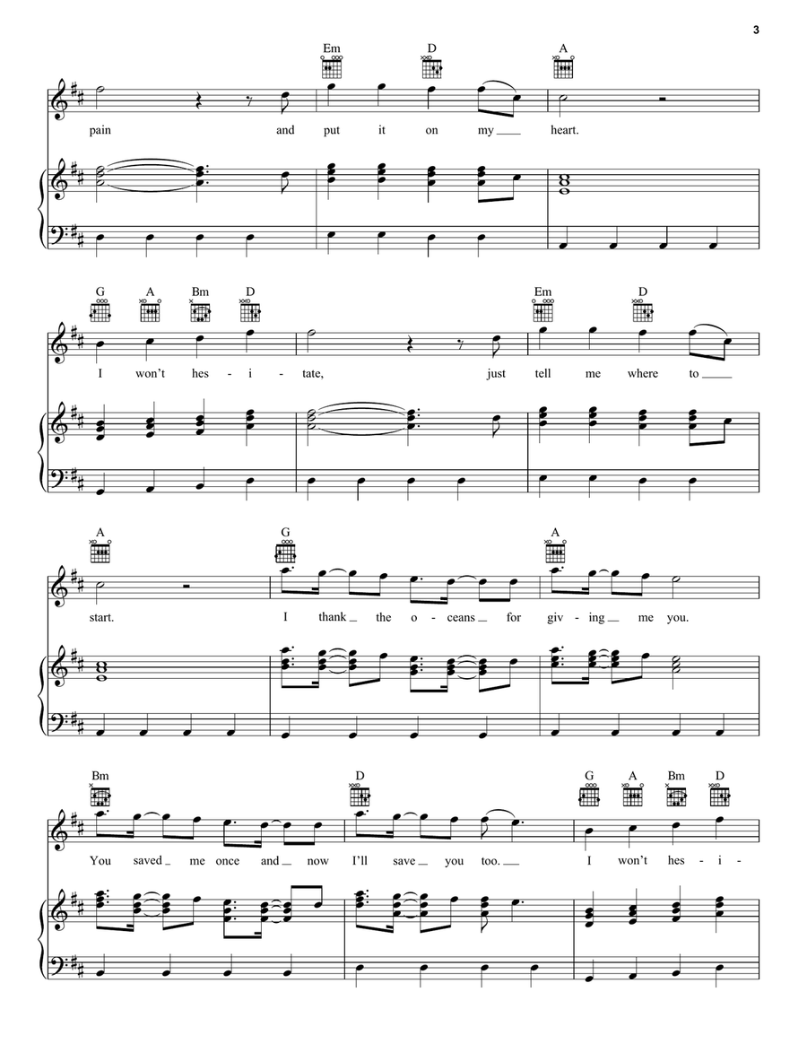 Hesitate Hesitate Piano, Vocal, Guitar scores gallery preview page 3