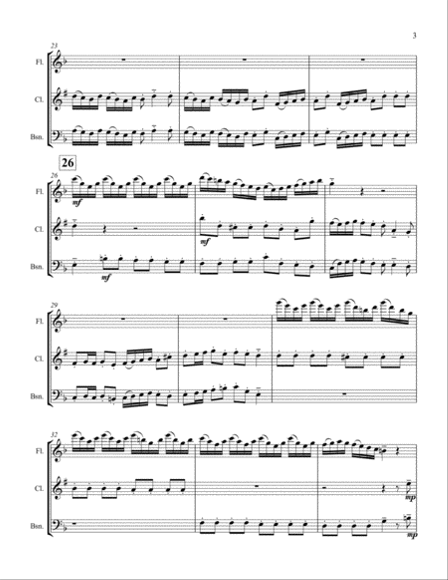 Entrance of the Queen of Sheeba for Woodwind Trio Woodwind Trio scores gallery preview page 3
