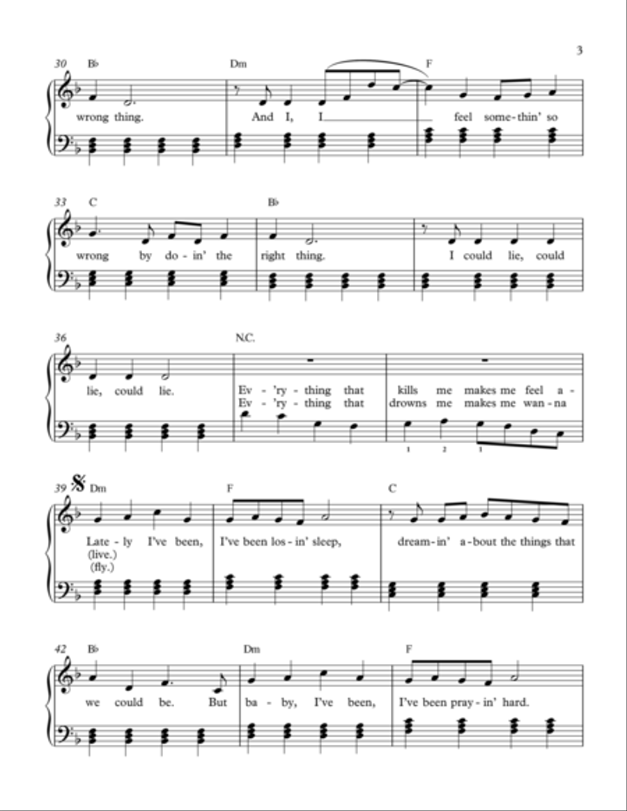 Counting Stars Piano, Vocal, Guitar scores gallery preview page 3