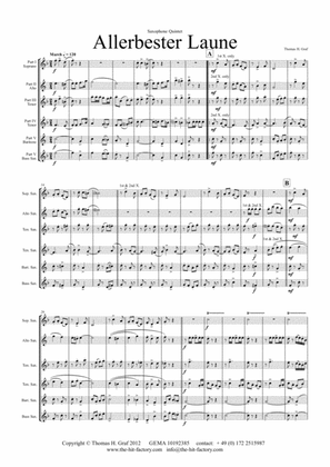 Allerbester Laune - German Polka - Saxophone Quintet