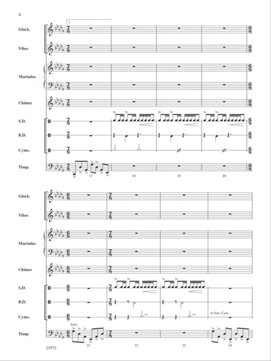 Celestial Welcome: Score Percussion Ensemble scores gallery preview page 4