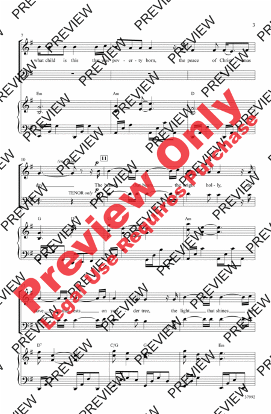 The Peace Carol 4-Part scores gallery preview page 3