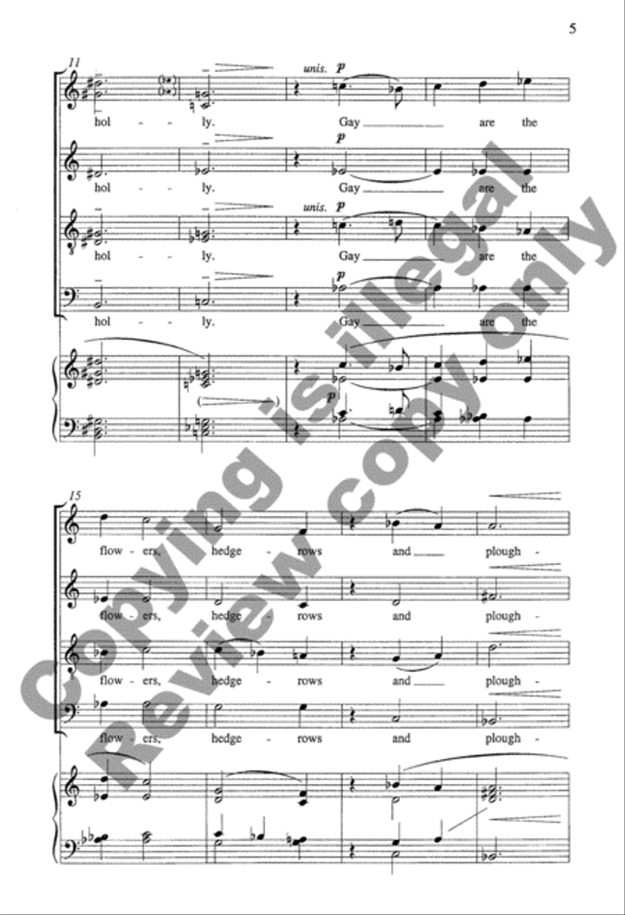 Wonders of Christmas I: 3. Green Grow'th the Holly 4-Part scores gallery preview page 5
