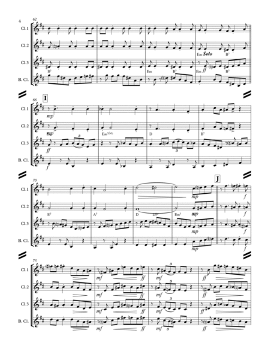 Who’s Sorry Now? (for Clarinet Quartet) Clarinet Quartet scores gallery preview page 5