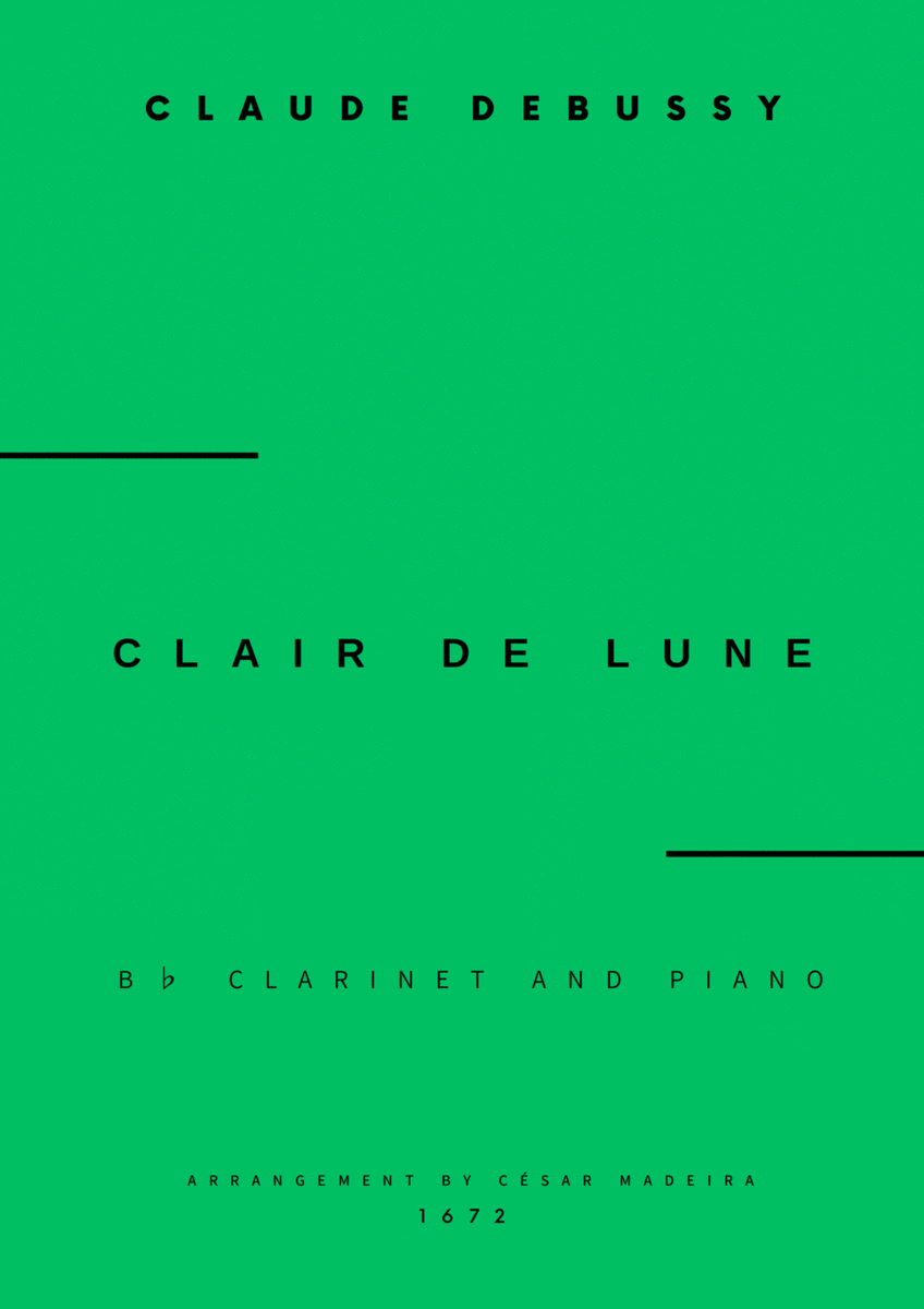 Clair de Lune by Debussy - Bb Clarinet and Piano (Full Score) image number null