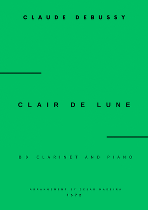 Book cover for Clair de Lune by Debussy - Bb Clarinet and Piano (Full Score)