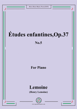 Book cover for Lemoine-Études enfantines(Etudes) ,Op.37, No.5