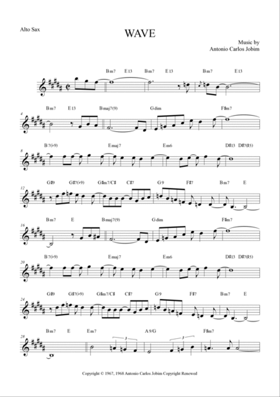 Wave Wave Alto Saxophone scores gallery preview page 6