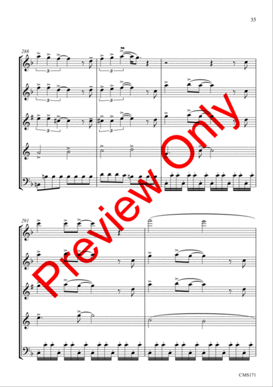 Queen Medley Fantasy Woodwind Quintet scores gallery preview page 38