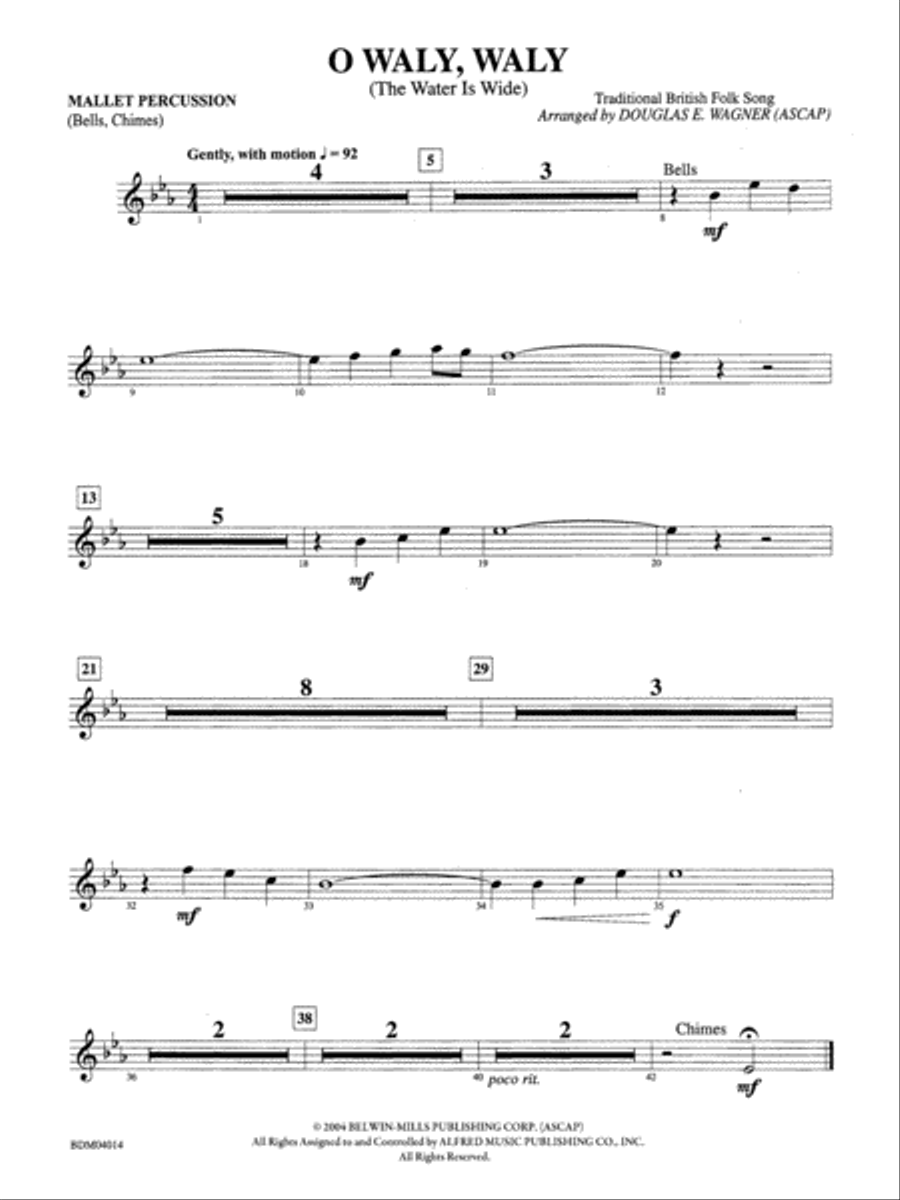 O Waly, Waly (The Water Is Wide): Mallets Concert Band scores gallery preview page 1