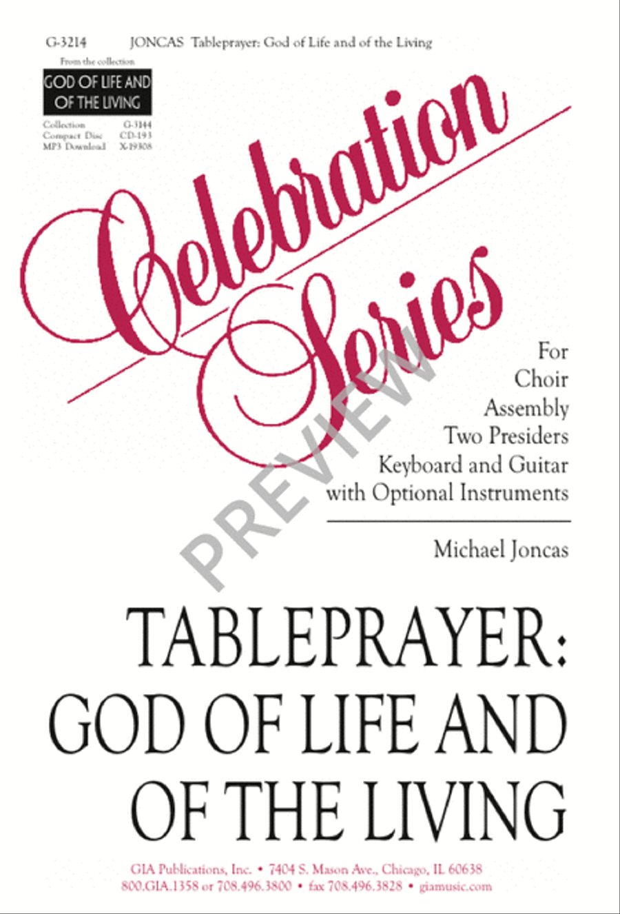 Tableprayer: God of Life and of the Living Unison Choir scores gallery preview page 2