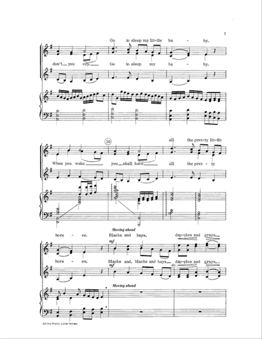 All the Pretty Little Horses SSA scores gallery preview page 7
