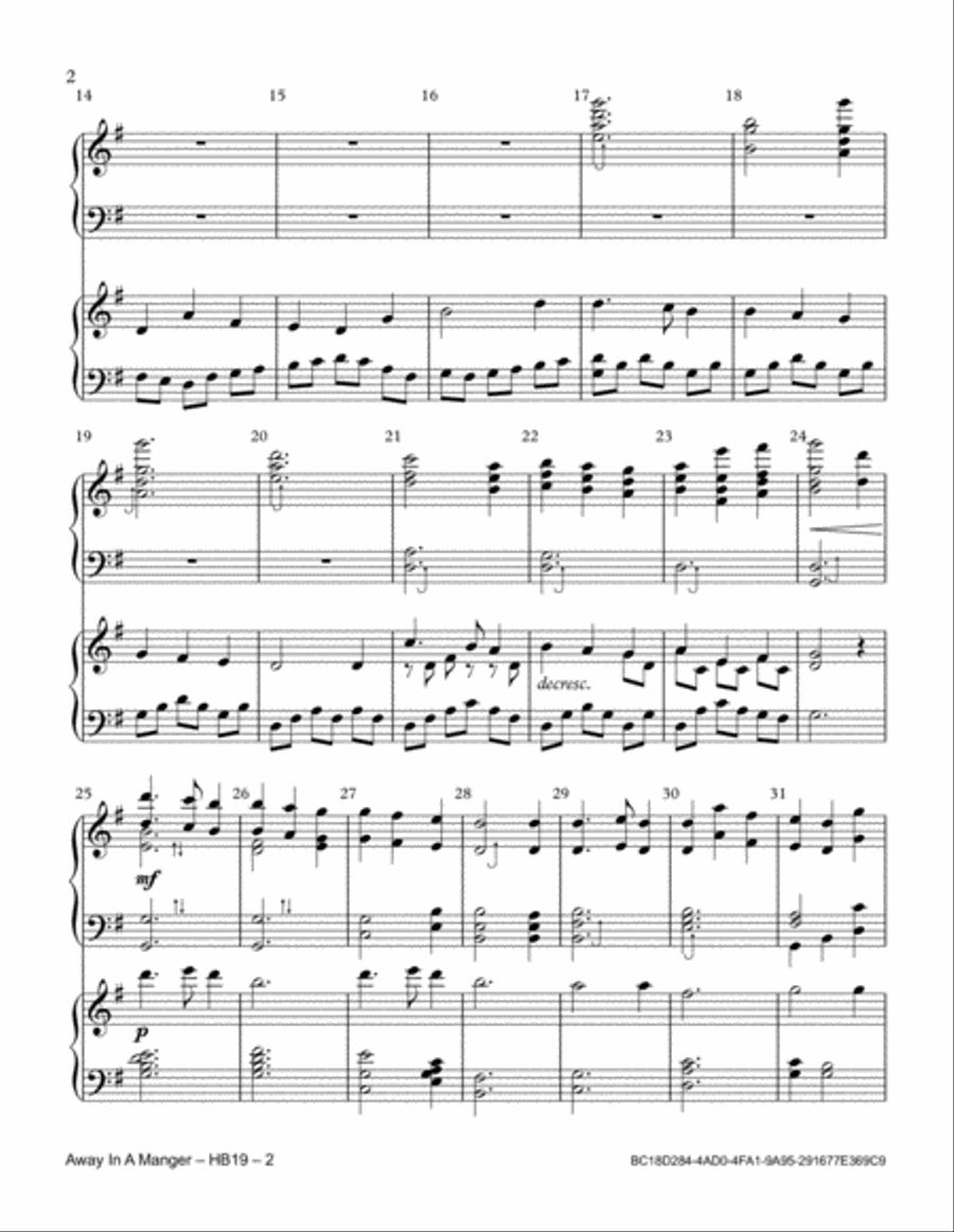 Away In A Manger Handbell Choir scores gallery preview page 2