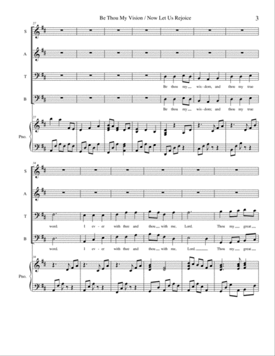 Be Thou My Vision / Now Let Us Rejoice 4-Part scores gallery preview page 4