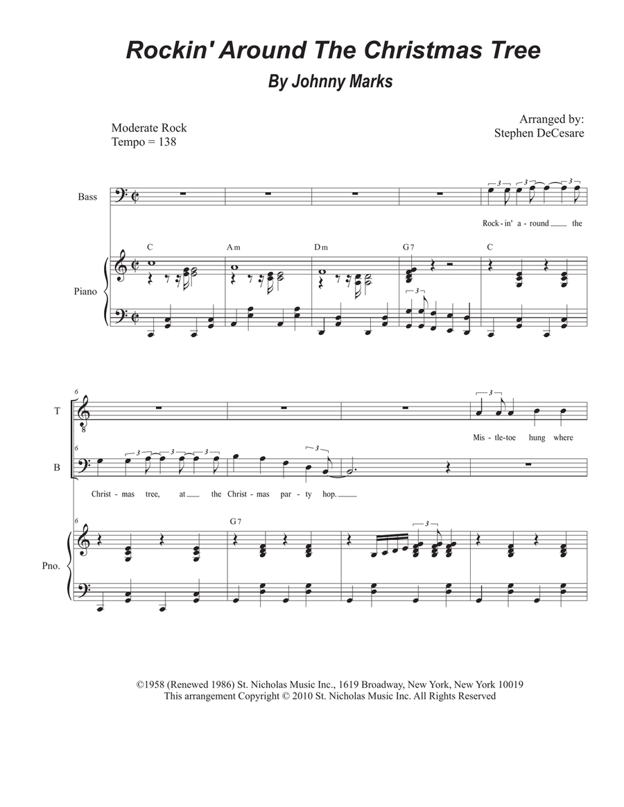 Rockin' Around The Christmas Tree Tenor Voice scores gallery preview page 1
