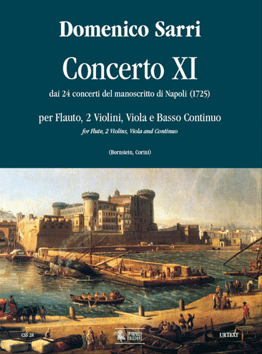 Concerto No. 11 from the 24 Concertos in the Naples manuscript (1725) for Treble Recorder (Flute), 2 Violins, Viola and Continuo Flute - Sheet Music