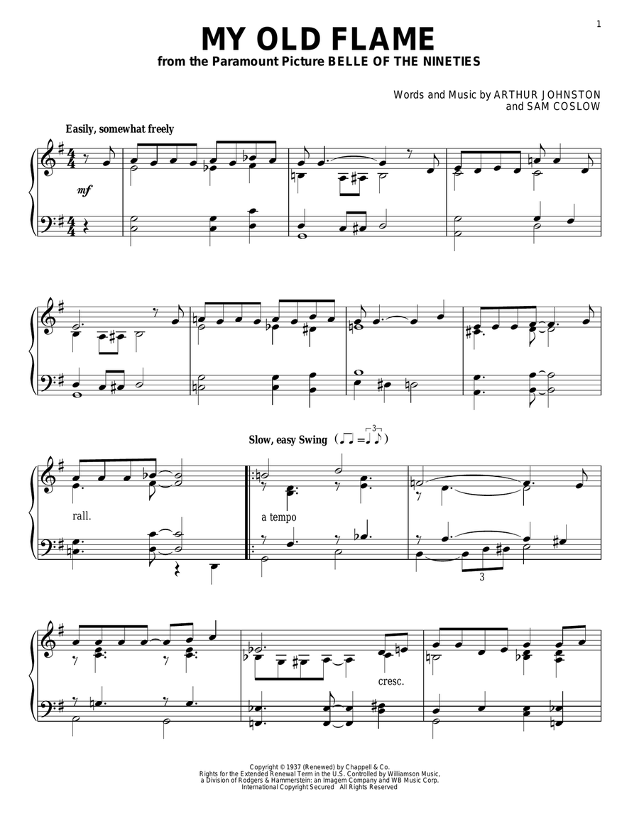 My Old Flame My Old Flame Piano Solo scores gallery preview page 1