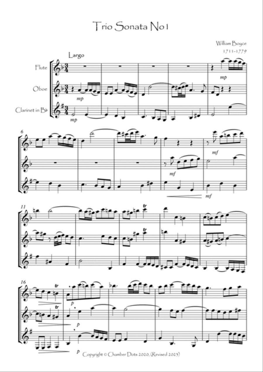 Trio Sonata No.1 Woodwind Trio scores gallery preview page 2