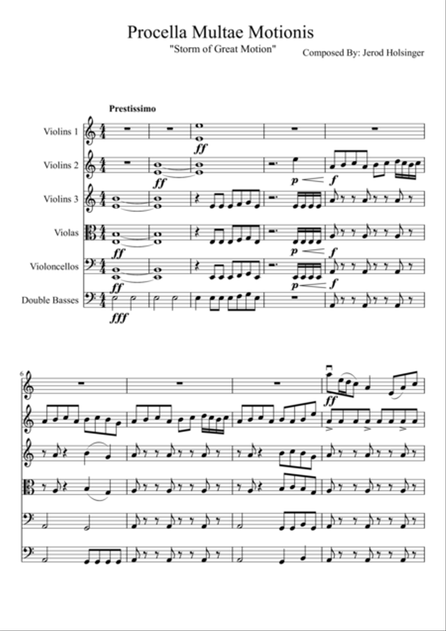Procella Multae Motionis String Orchestra scores gallery preview page 1