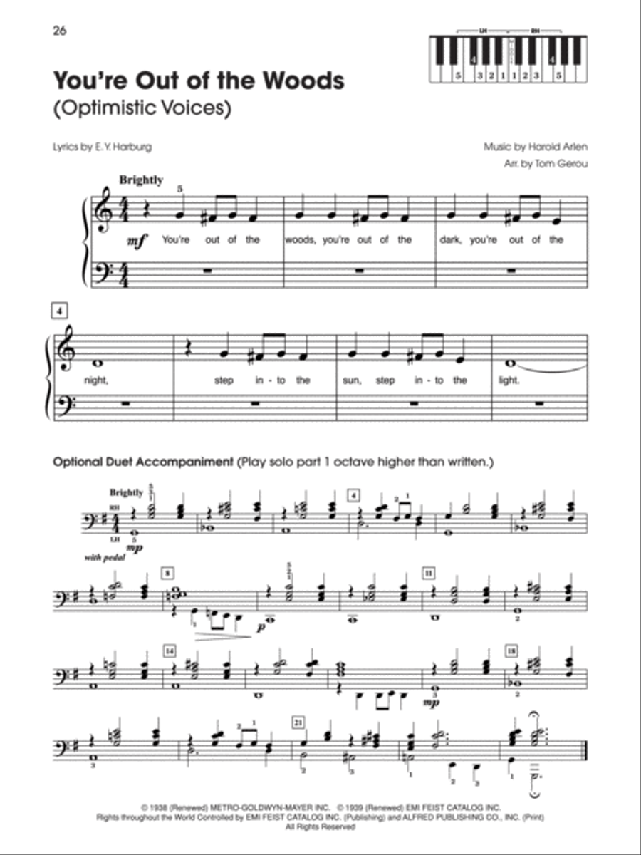 5 Finger The Wizard of Oz Easy Piano scores gallery preview page 4