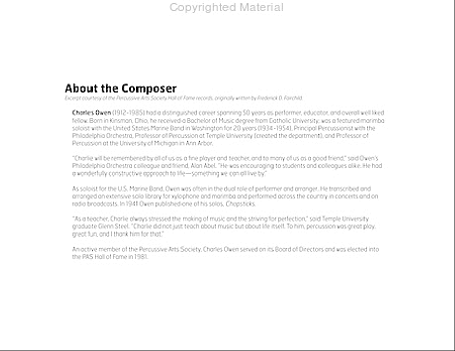 Chopsticks Percussion Ensemble scores gallery preview page 5