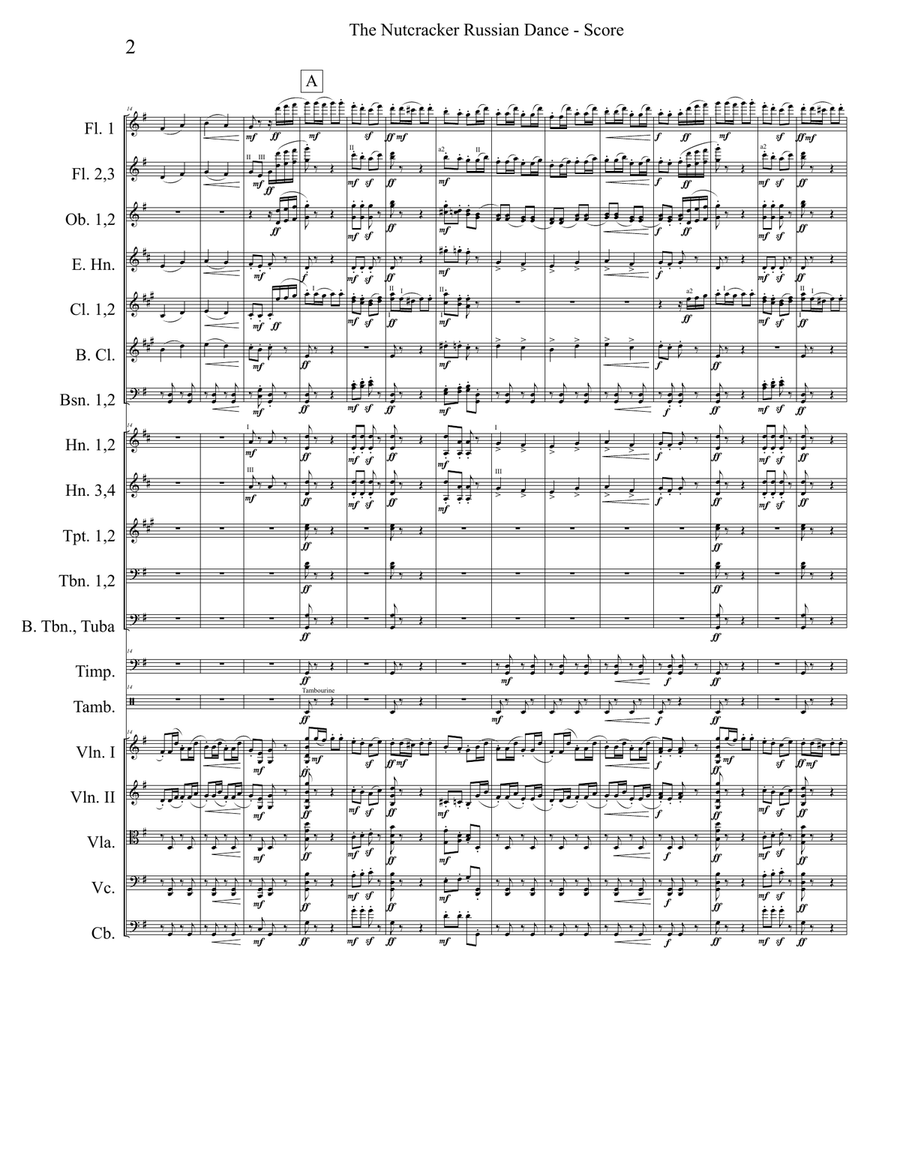 Russian Dance Trepak from The Nutcracker for Full Orchestra Full Orchestra scores gallery preview page 2