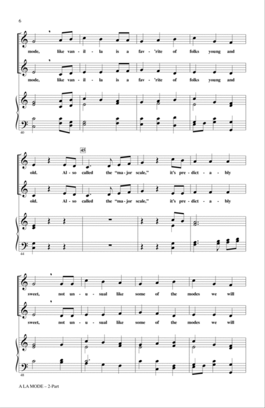A La Mode 2-Part scores gallery preview page 4