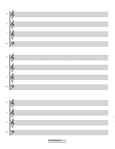 SATB Choral Manuscript Paper (Blank)