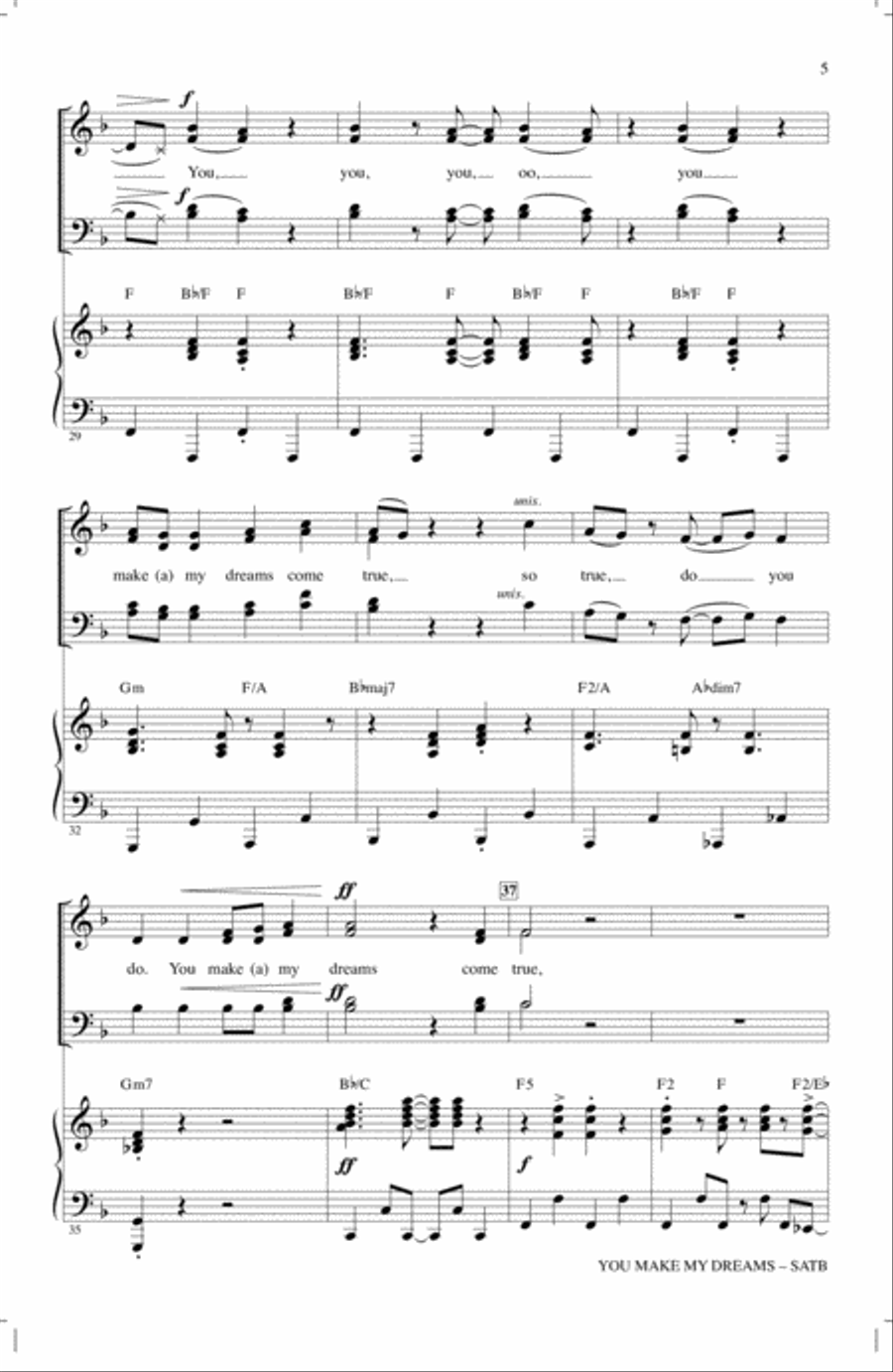 You Make My Dreams (arr. Mark Brymer) 4-Part scores gallery preview page 4