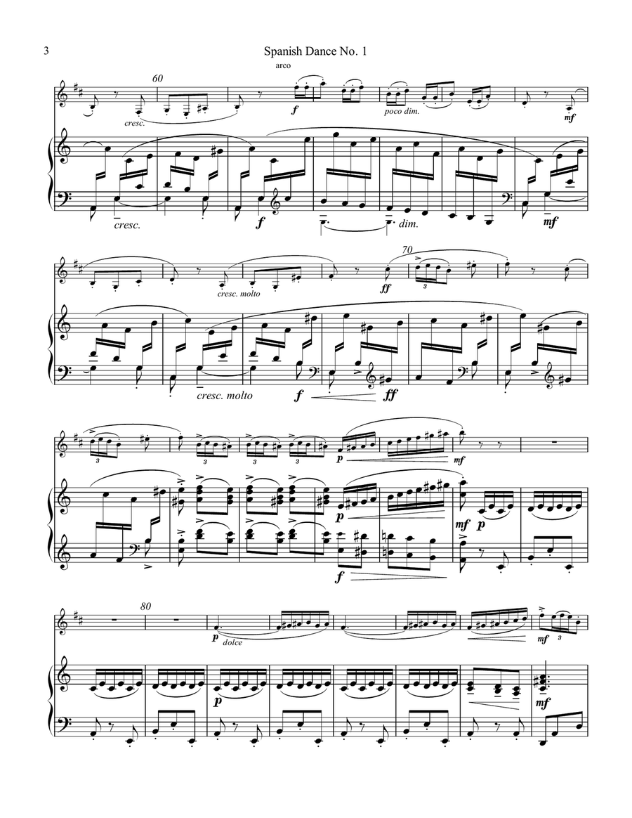 Spanish Dance No. 1, Danza from La vida breve for clarinet in Bb and piano B-Flat Clarinet scores gallery preview page 4