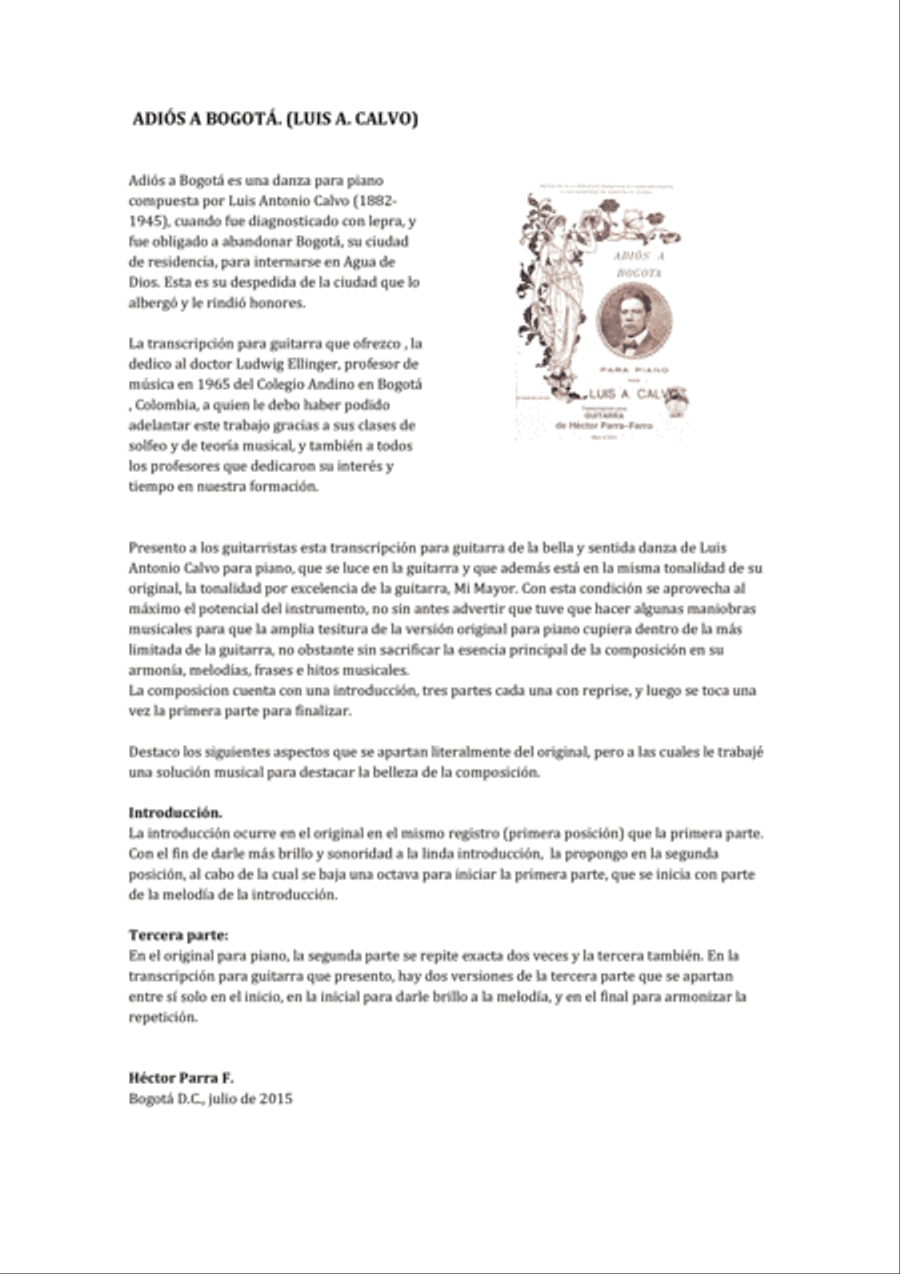 Adiós a Bogotá. Classical Guitar scores gallery preview page 3
