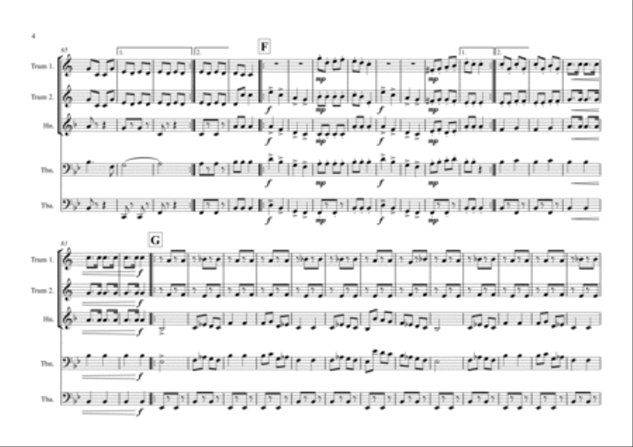 Classical Medley Brass Ensemble scores gallery preview page 5