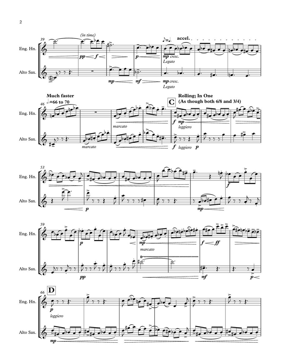 Duel in F Minor - Duet for Alto Sax and English Horn Woodwind Duet scores gallery preview page 2