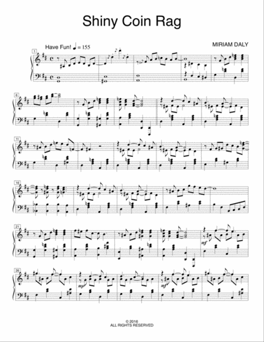 Shiny Coin Rag Shiny Coin Rag Piano Solo scores gallery preview page 1