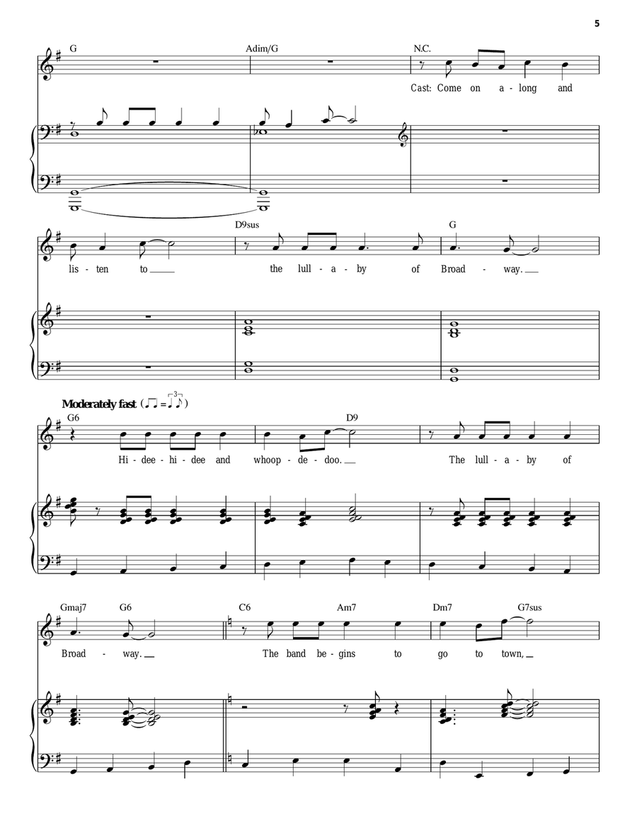 Lullaby Of Broadway Lullaby Of Broadway Piano, Vocal scores gallery preview page 5