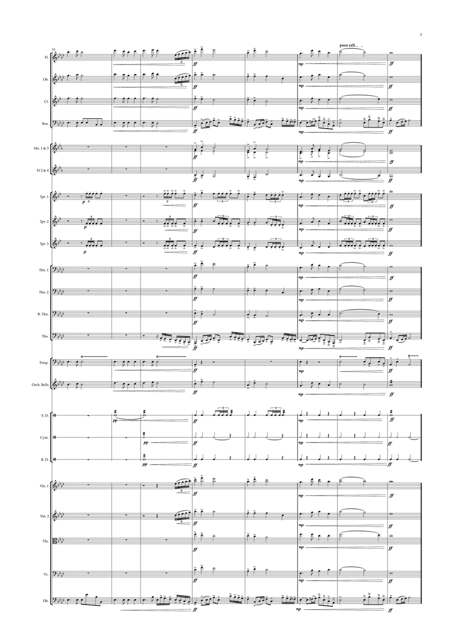 Lithuanian National Anthem for Symphony Orchestra (L'orchestre national d'Île de France Edition) Full Orchestra scores gallery preview page 3