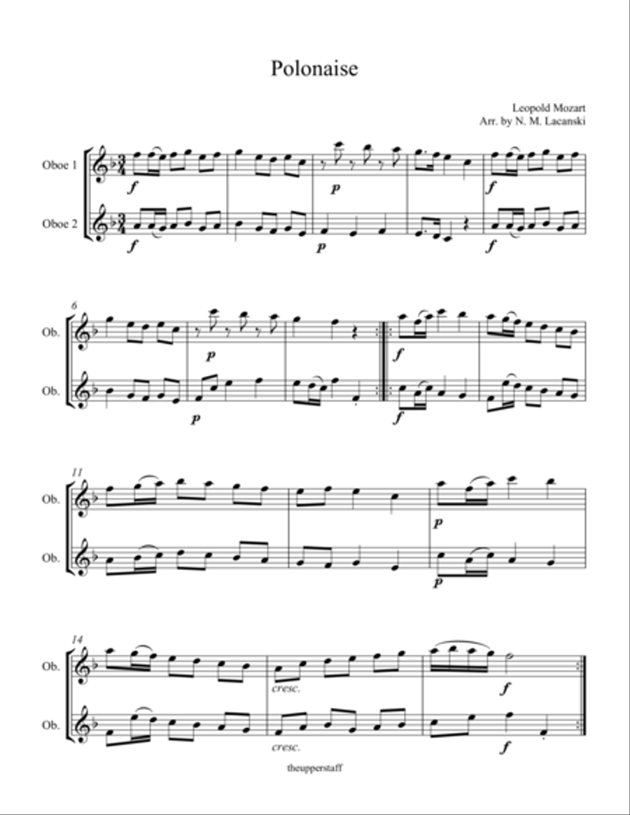 Polonaise Oboe Solo scores gallery preview page 1