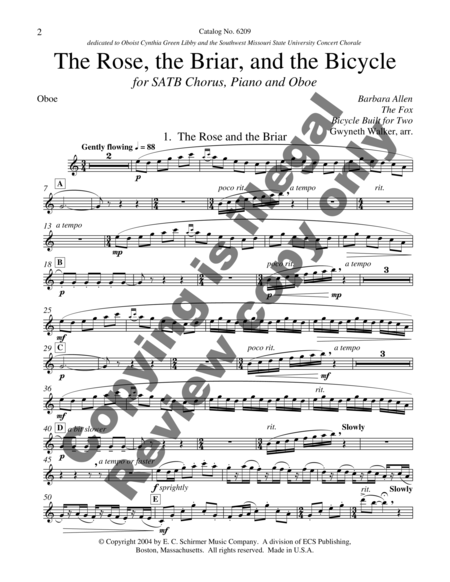 The Rose Briar and the Bicycle (Oboe Part)