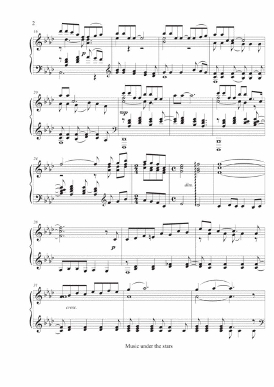 Music under the stars Piano Solo scores gallery preview page 2
