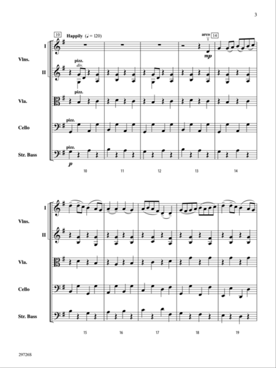 Fantasy on Simple Gifts (score only) String Orchestra scores gallery preview page 3