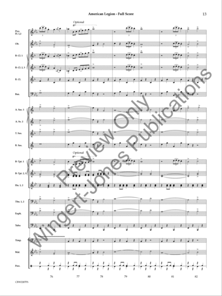 American Legion (Score) Concert Band scores gallery preview page 14