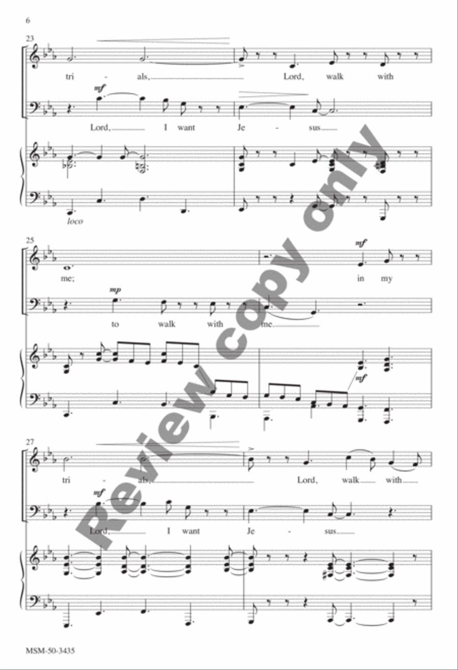 I Want Jesus to Walk with Me 3-Part scores gallery preview page 17