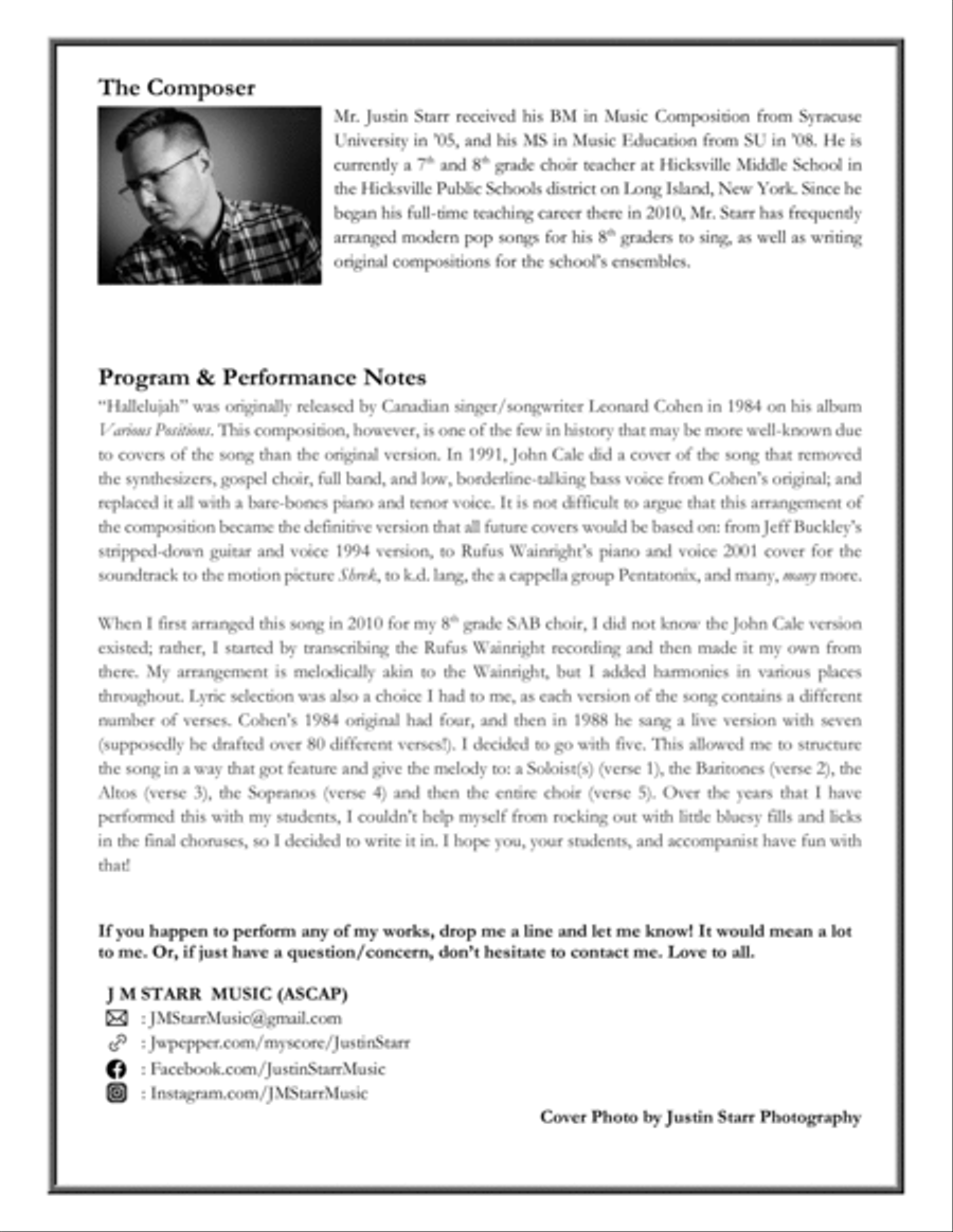Hallelujah 3-Part scores gallery preview page 2