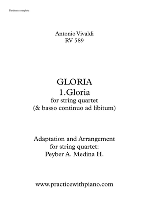 Book cover for Vivaldi - RV 589, GLORIA - 1. Gloria, for string quartet