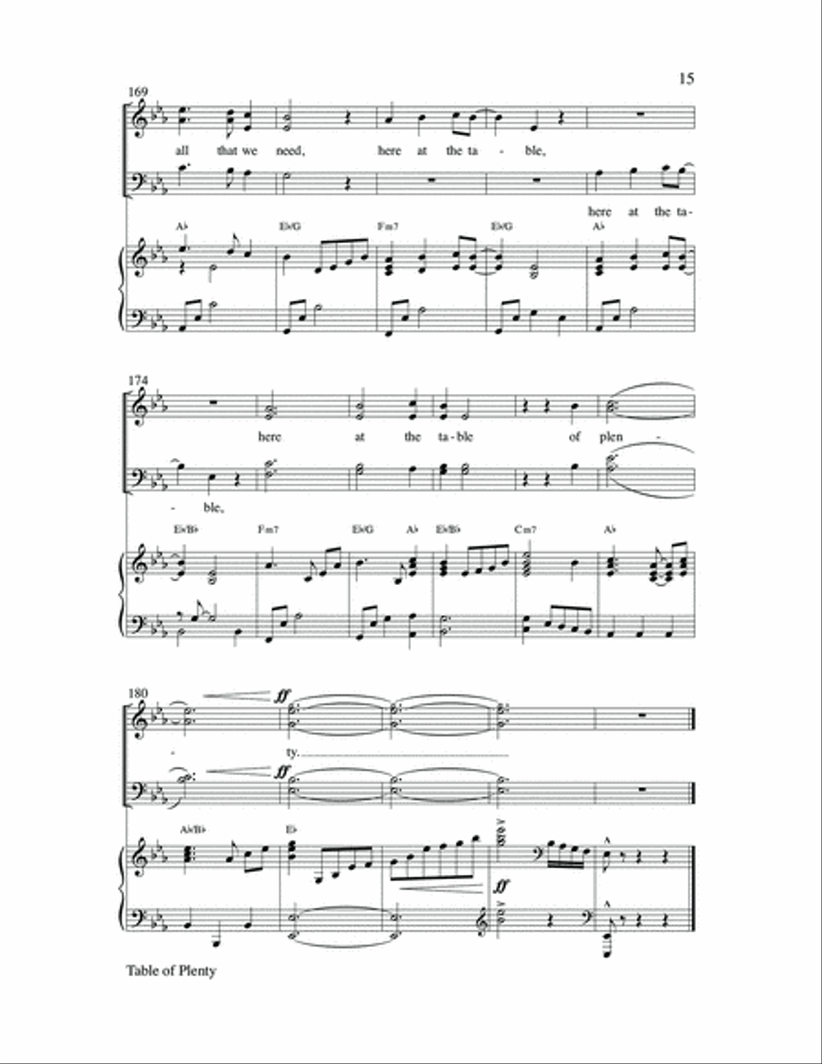 Table of Plenty 4-Part scores gallery preview page 15