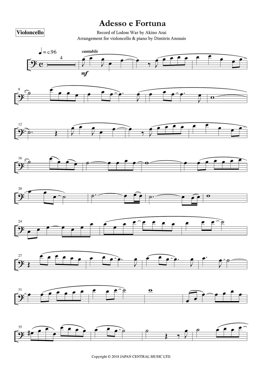 Adesso E Fortuna Piano scores gallery preview page 3