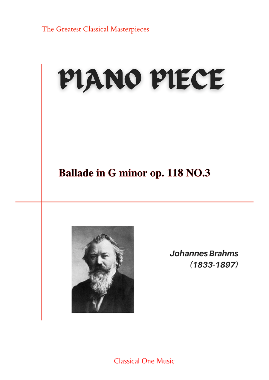 Brahms - Ballade in G minor op. 118 NO.3 Piano Solo scores gallery preview page 1