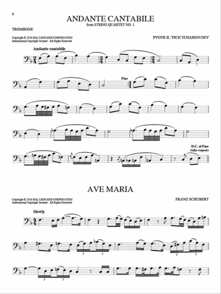 101 Classical Themes for Trombone Trombone Solo scores gallery preview page 3