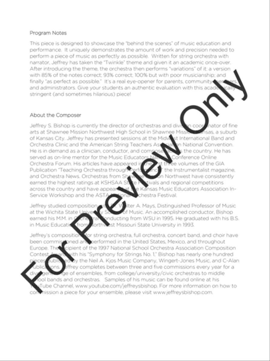 Theme With Academic Variations (Score) String Orchestra scores gallery preview page 3